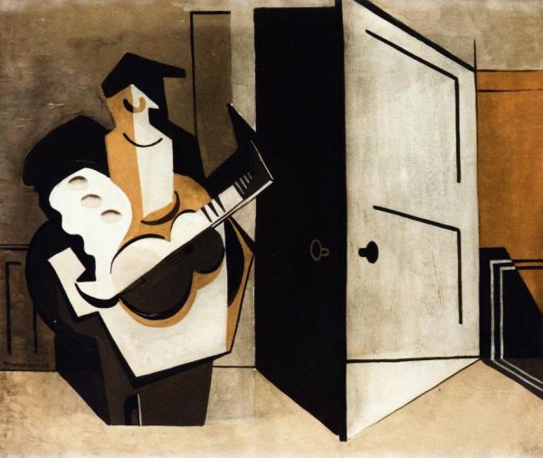 Musician In An Interior by Louis Marcoussis Oil Painting Reproductions