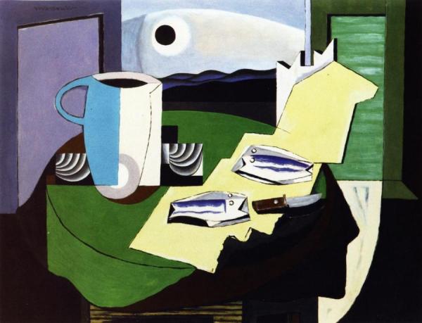 Still Life With Fish by Louis Marcoussis