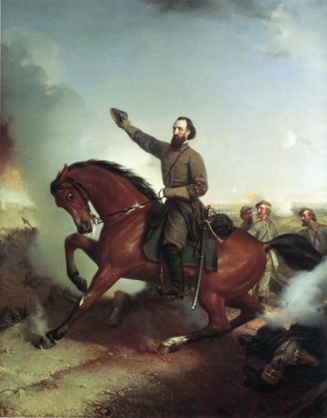 Stonewall Jackson At The Battle Of Wiinchester, Virginia by Louis-mathieu-didier Guillaume