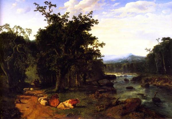 Louis Remy Mignot A Pastoral Landscape