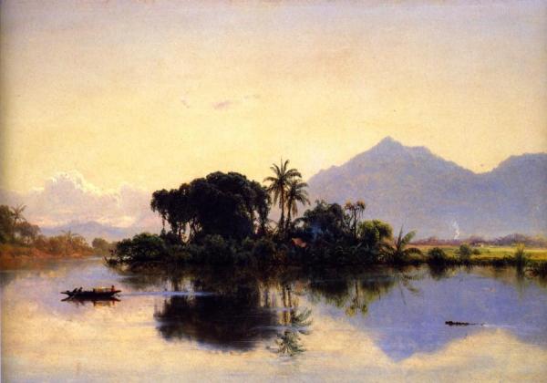 River Scene, Ecuador (i) by Louis Remy Mignot