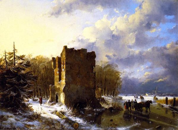 Winter Scene, Holland by Louis Remy Mignot