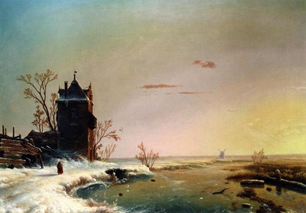 Winter Scene, Holland by Louis Remy Mignot