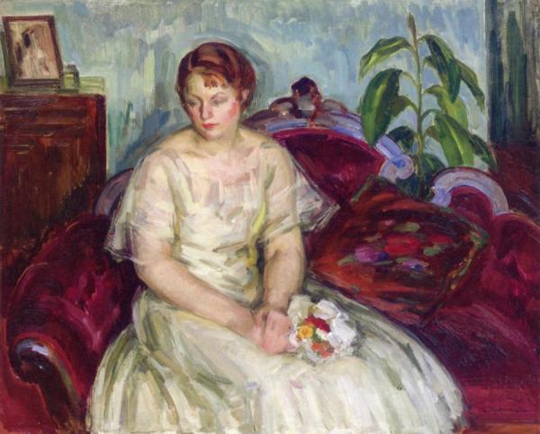 Louis Ritman Woman In White Gown