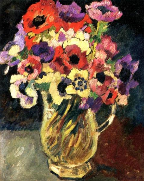Anemones And Fern In A Baroque Vase by Louis Valtat Oil Painting Reproductions