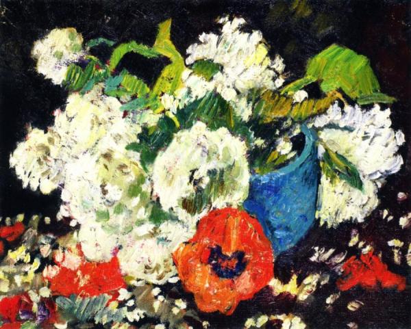 Anemones In A Blue Pot by Louis Valtat