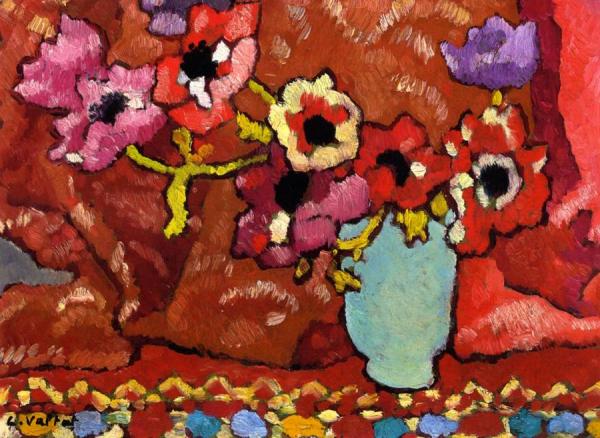 Anemones In A Green Pitcher by Louis Valtat