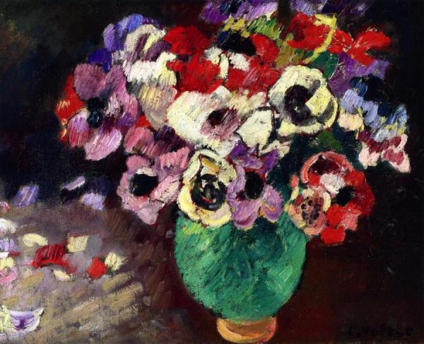 Anemones In A Green Vase by Louis Valtat Oil Painting Reproductions