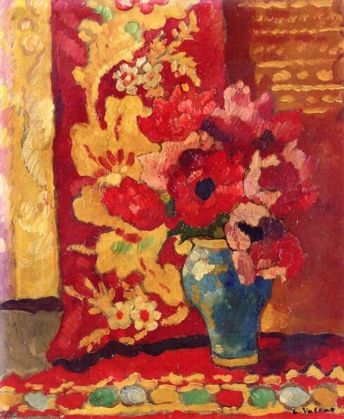 Blue Vase, Tulips by Louis Valtat