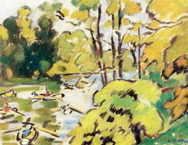 Boating On The Lake In The Bois De Boulogne by Louis Valtat