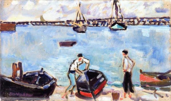 Boats In Port by Louis Valtat