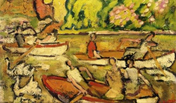 Boats In The Bois De Boulogne by Louis Valtat