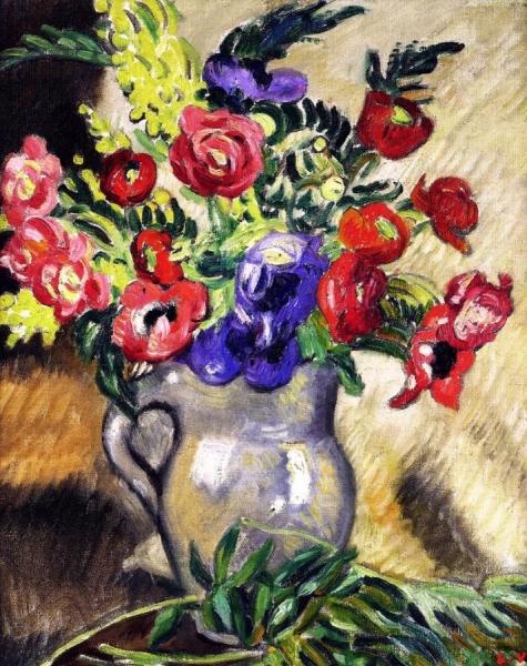 Bouquet, Buttercups, Anemones, Mimosas by Louis Valtat