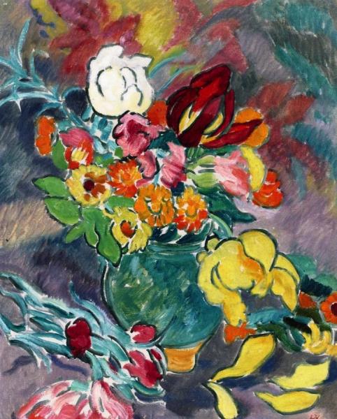 Bouquet In A Green Pitcher by Louis Valtat