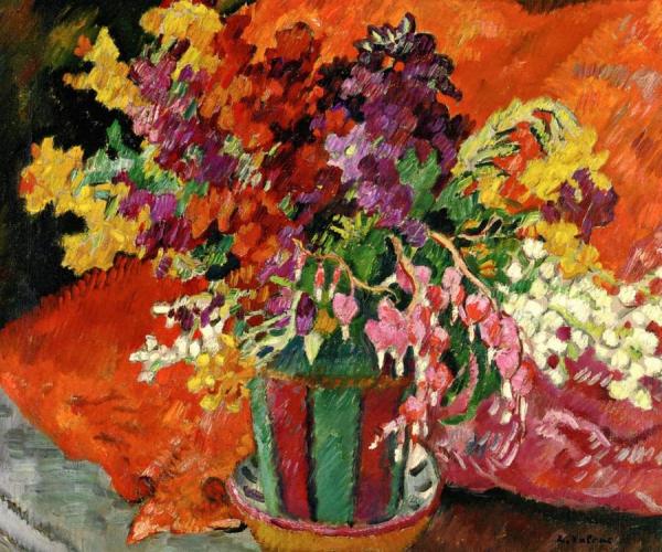 Bouquet With A Metthey Flower Pot by Louis Valtat