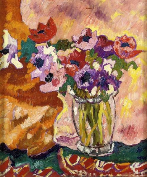 Crystal Vase, Anemones by Louis Valtat