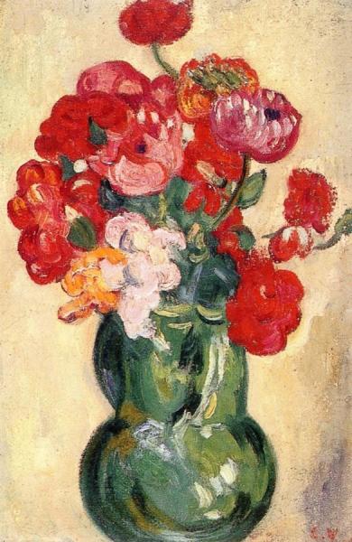 Flowers In A Green Pitcher by Louis Valtat