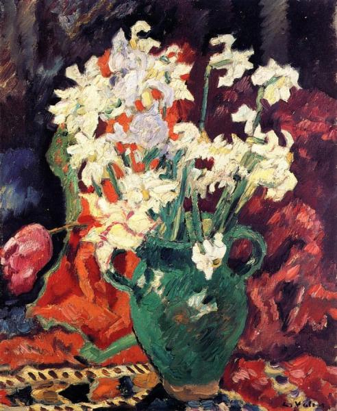 Flowers In A Green Pitcher by Louis Valtat