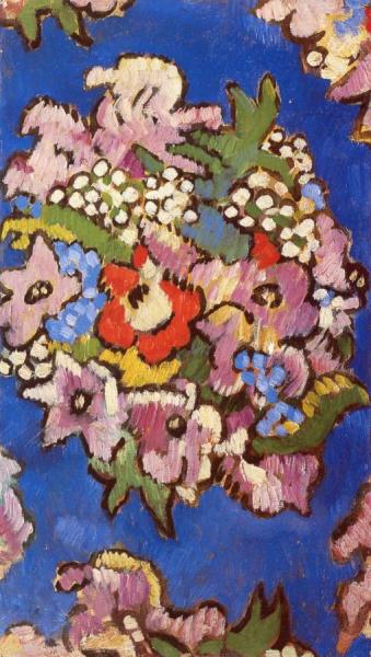 Flowers On A Blue Background by Louis Valtat