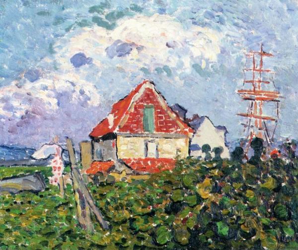 House And Three Master by Louis Valtat