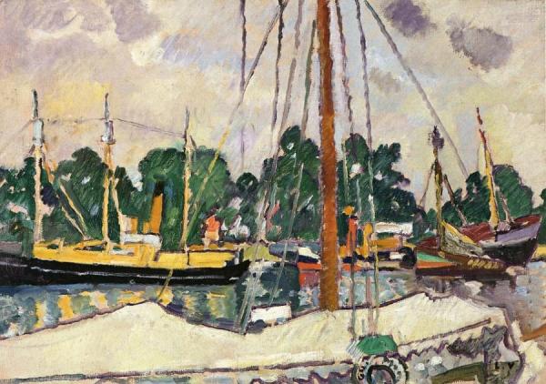 Marine Scene At Ouistreham by Louis Valtat