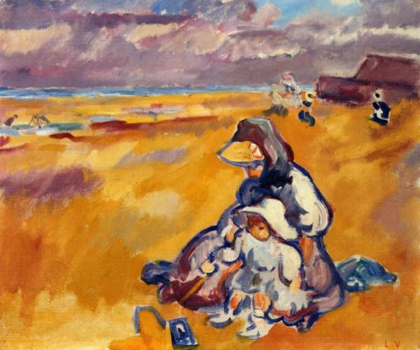 Mother And Child On The Beach by Louis Valtat Oil Painting Reproductions