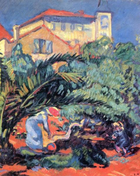 Mother And Child Playing With A Balloon, Antheor by Louis Valtat
