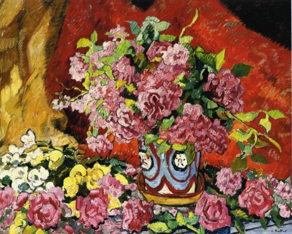 Roses And A Metthey Vase by Louis Valtat