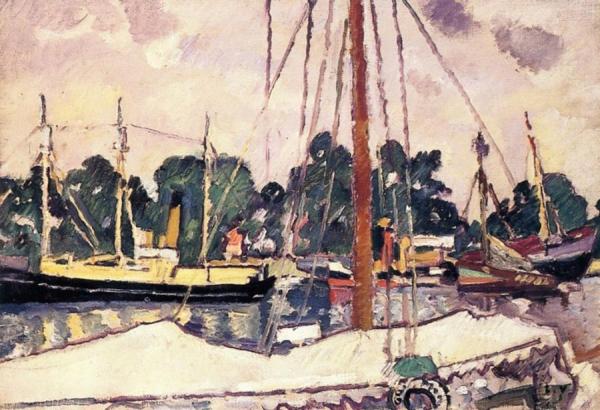 Steamships At Ouisterham by Louis Valtat