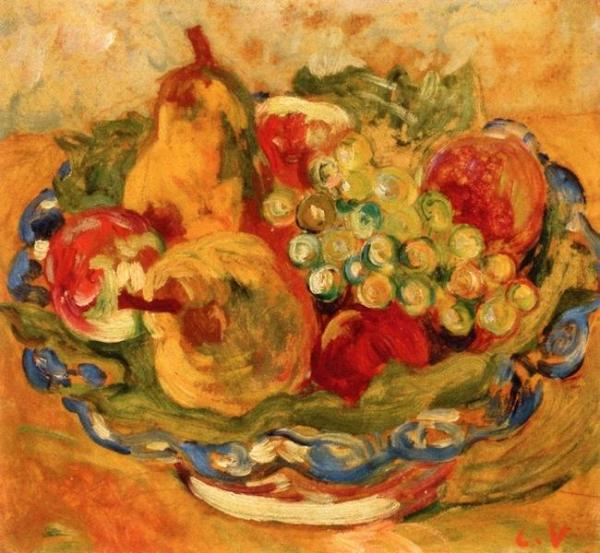 Still Life, Pears And Grapes by Louis Valtat