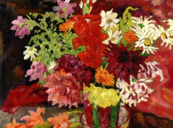 Summer Flowers In A Metthey Vase by Louis Valtat