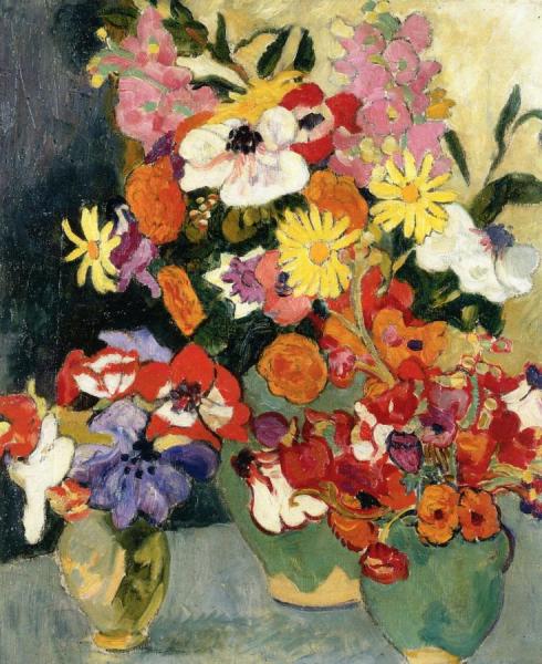 Louis Valtat Three Vases Of Flowers