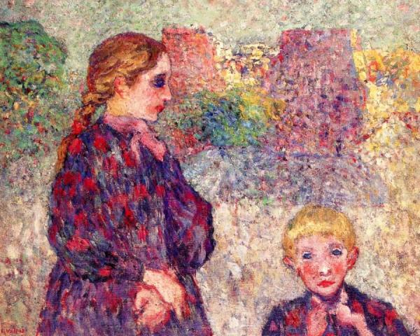 Two Children On A Plaza by Louis Valtat