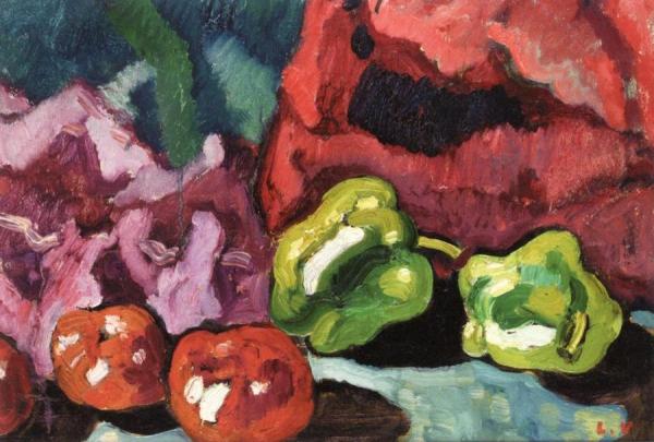 Two Green Peppers And Tomatoes by Louis Valtat