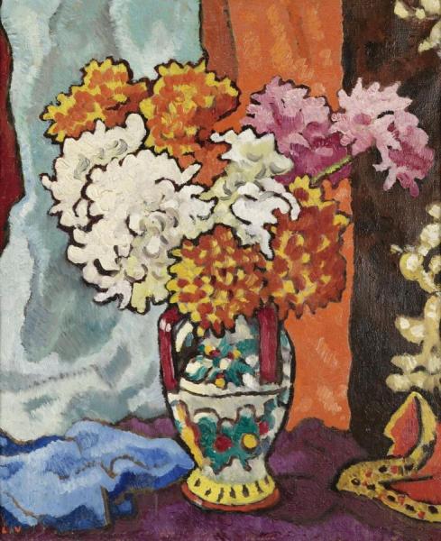 Vase Of Dahlias by Louis Valtat