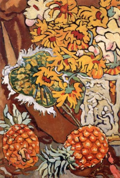 Vase Of Flowers With Fan by Louis Valtat