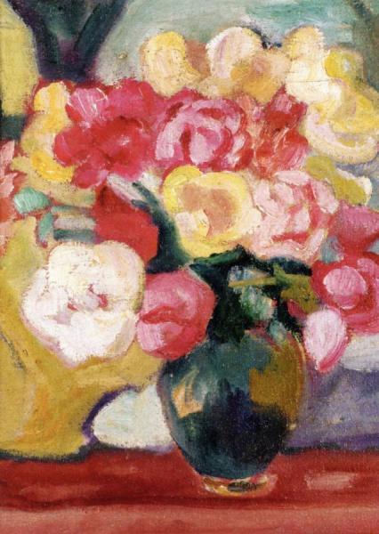 Vase Of Rose, Green Pitcher by Louis Valtat