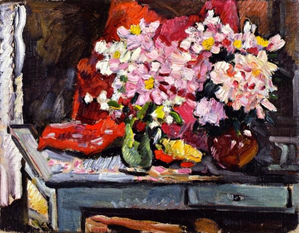 Vases Of Flowers On A Table by Louis Valtat Oil Painting Reproductions
