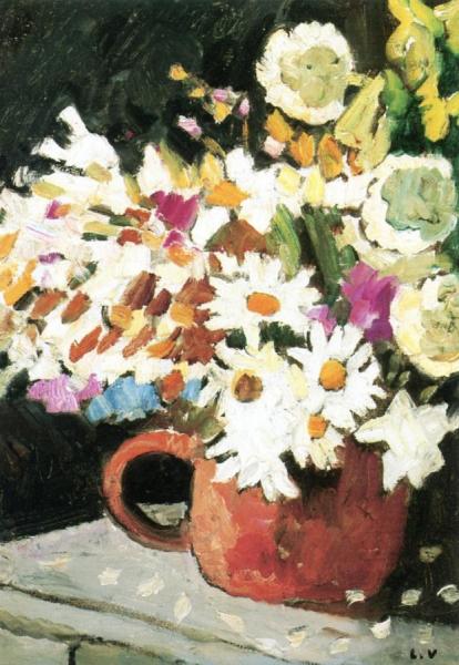 White Daisies, Brown Pitcher by Louis Valtat