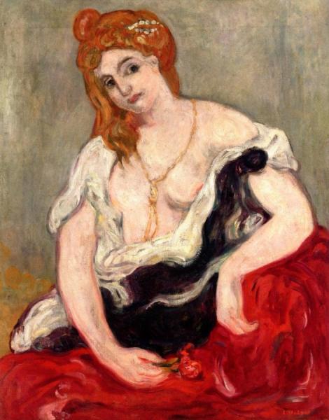 Woman With A Necklace by Louis Valtat