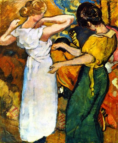 Young Woman In A White Dress by Louis Valtat