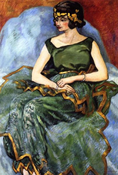 Young Woman Seated In An Armchair by Louis Valtat
