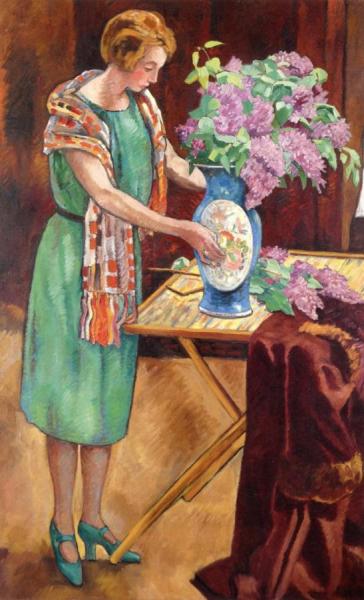 Young Woman With A Blue Vase by Louis Valtat Oil Painting Reproductions