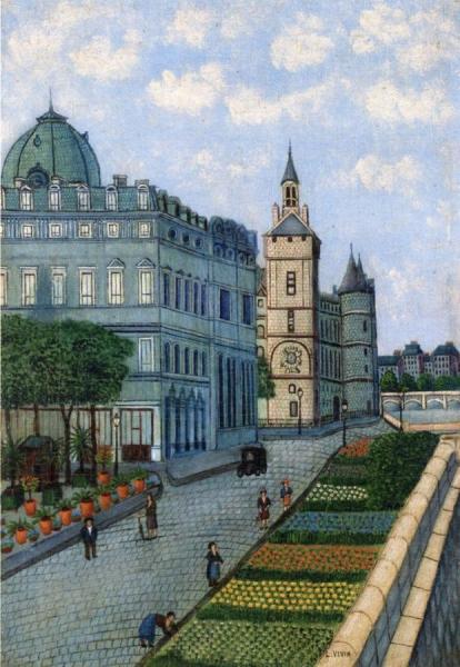 Louis Vivin The Flower Market