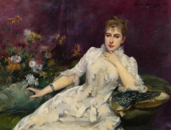 The Lady With The Flowers (la Dame Avec Les Fleurs) by Louise Abbema