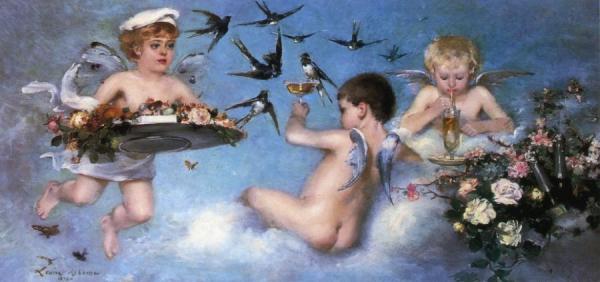 Where Angels Play by Louise Abbema Oil Painting Reproductions