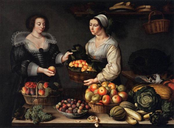 The Fruit And Vegetable Costermonger by Louise Moillon