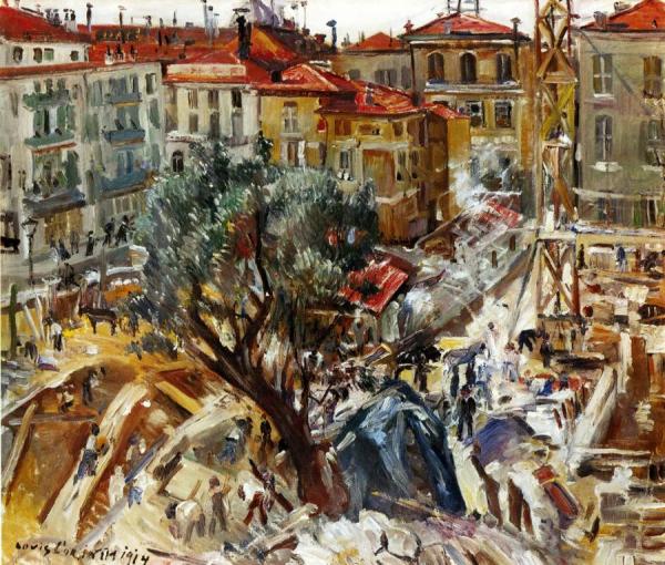 Building Under Construction In Monte Carlo by Lovis Corinth