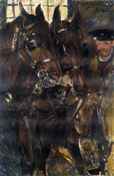 Lovis Corinth Carriage Horses
