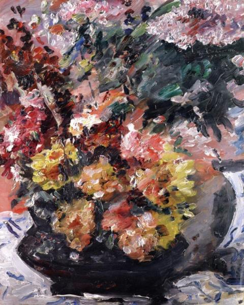 Flowers In A Bronze Bucket by Lovis Corinth